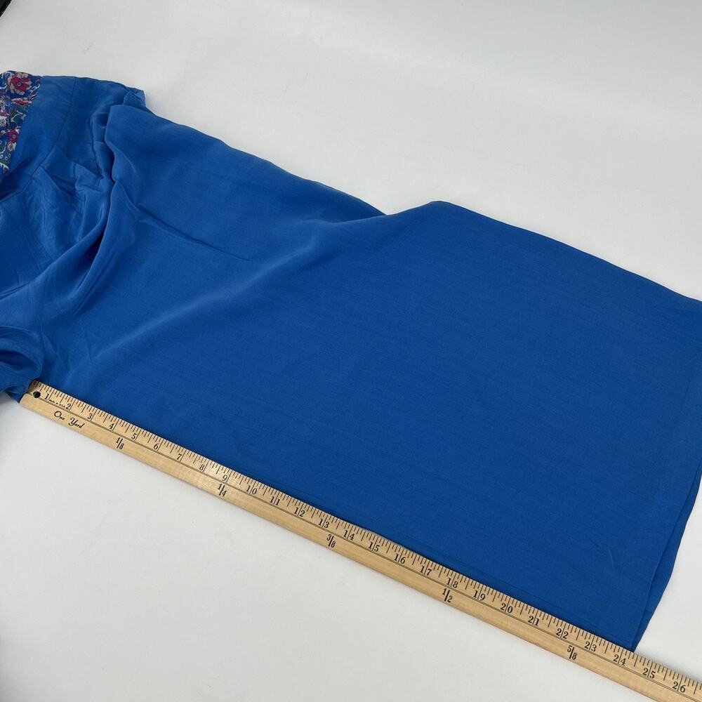 Boden Melody Silk Blend Jumpsuit Womens Size 4 Blue Floral Ruffle - Picture 14 of 15